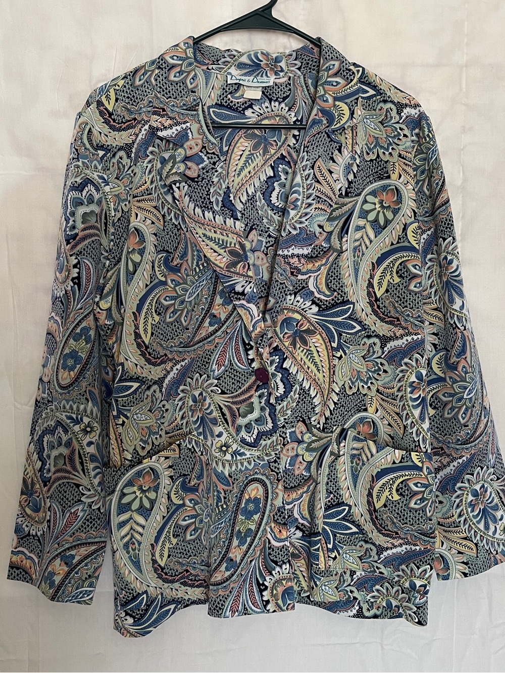 Vintage Eclectic Draper’s and Damon’s Paisley Blazer Jacket Petite Medium